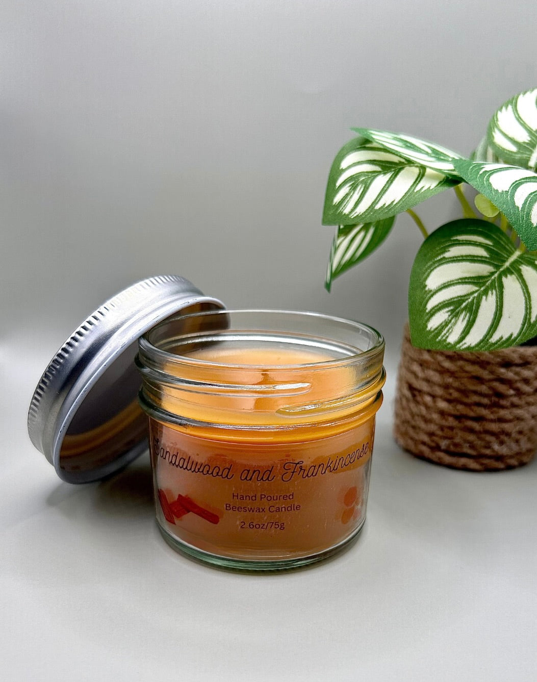Sandalwood & Frankincense Beeswax Candle