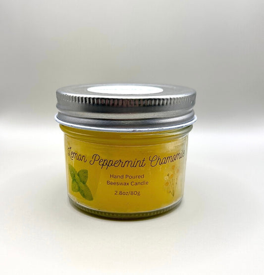 Lemon Peppermint Chamomile Beeswax Candle