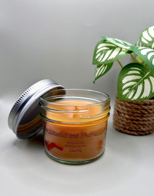 Sandalwood & Frankincense Beeswax Candle